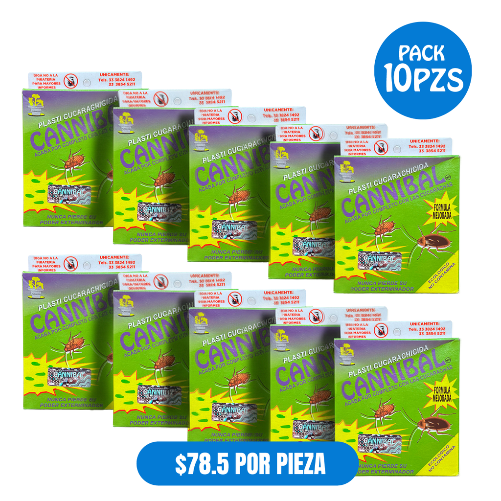 10 PACK Cannibal® Cebo Ecologico Exterminador De Plagas Cajita 80g