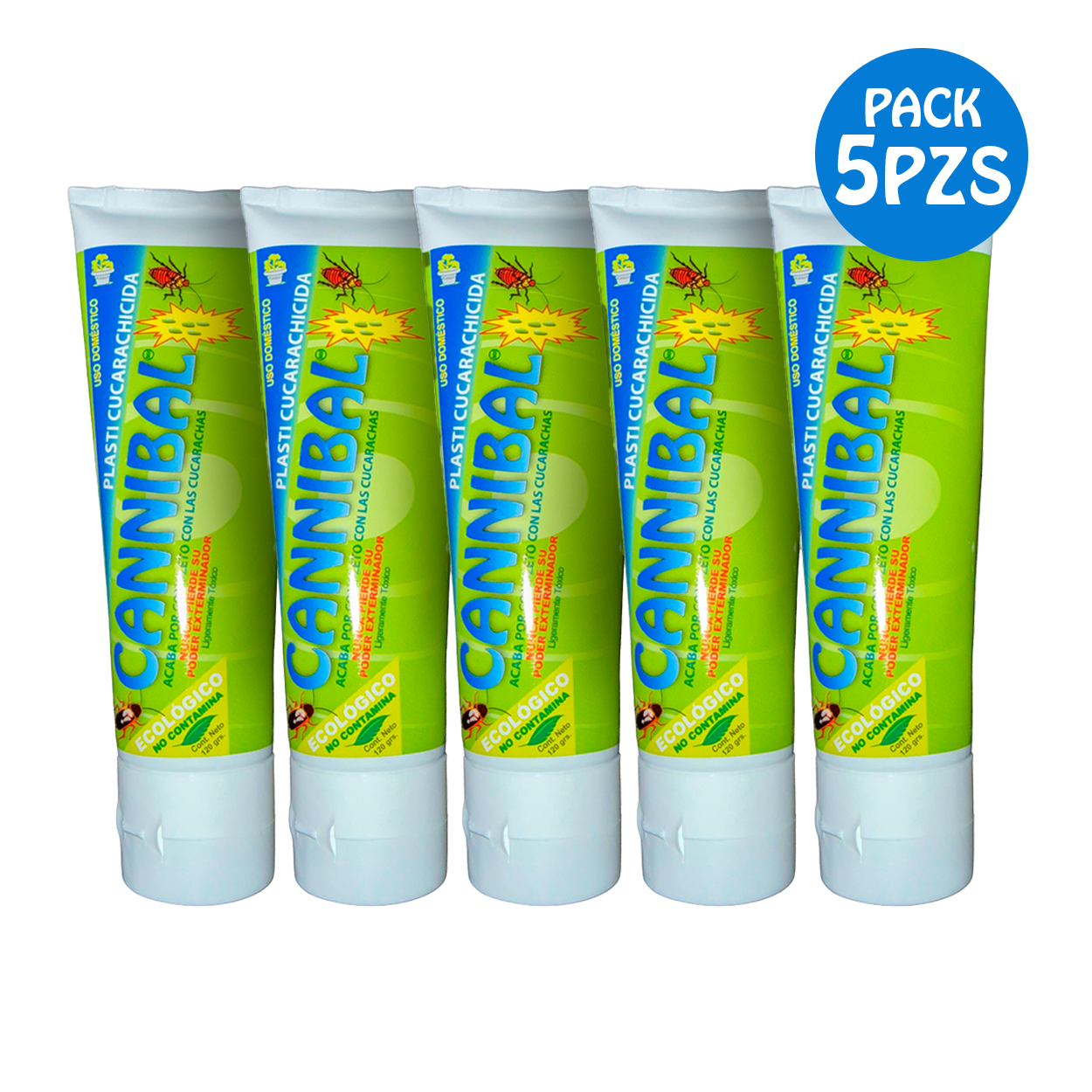 5 PACK Cannibal® Cebo Ecologico Exterminador De Plagas Tubo De 120g (Copia)