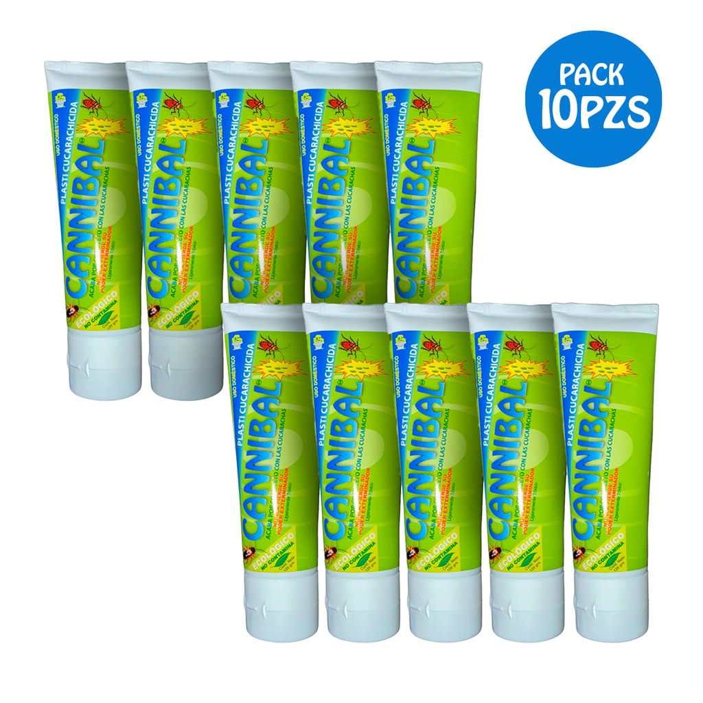 10 PACK Cannibal® Cebo Ecologico Exterminador De Plagas Tubo De 120g